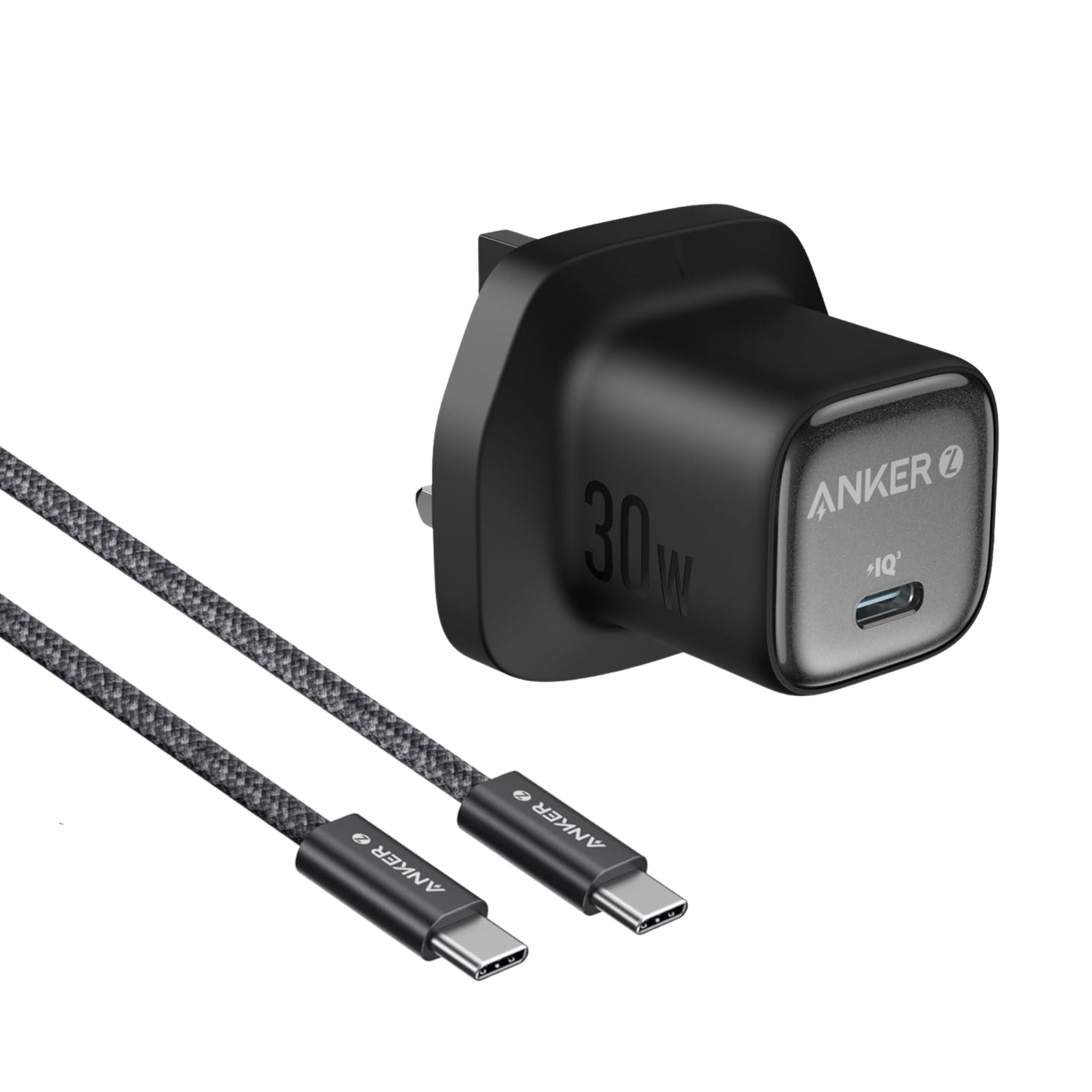 Anker Zolo Charger 30W PD 3.0 with USB-C to C 1M - Black